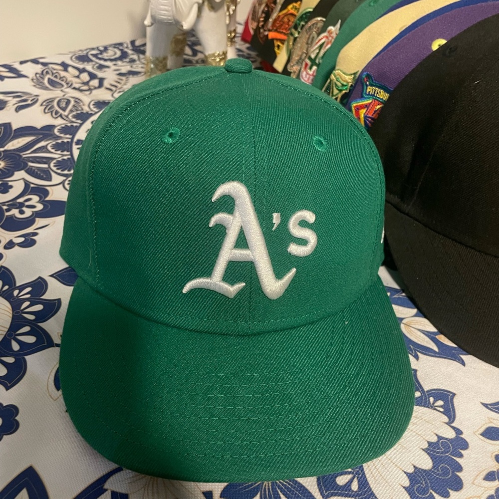 Green Oakland A's Fitted